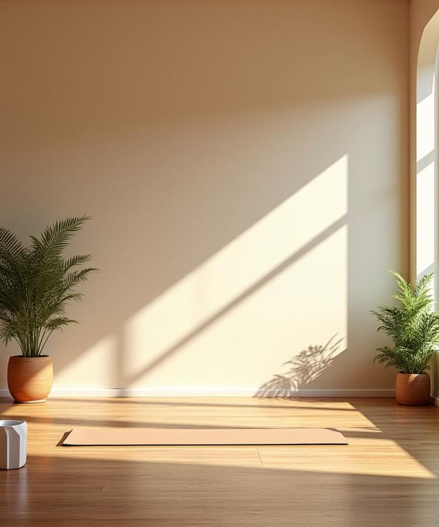 The calm and inviting interior of the Anam Yoga studio.